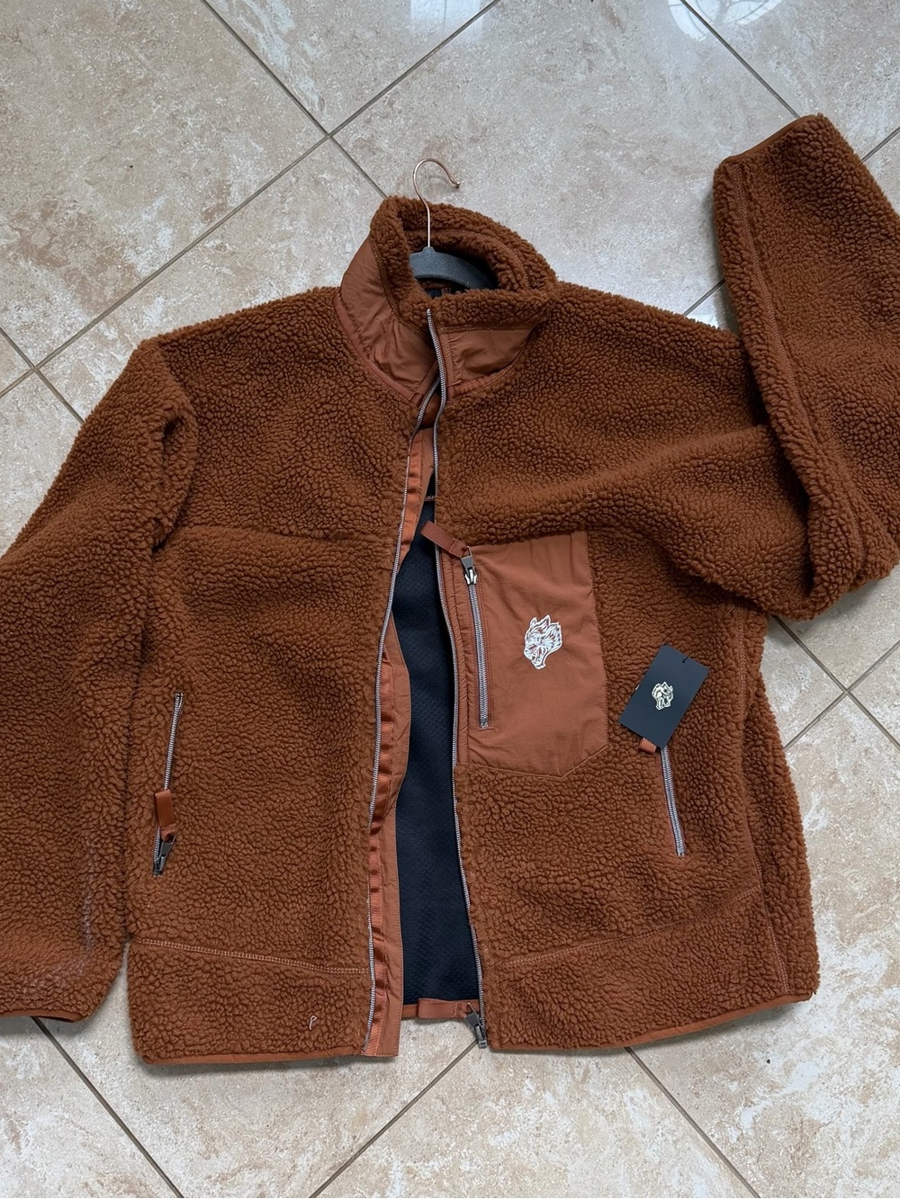 Darc Sport Brown Sherpa Fleece Zip Jacket